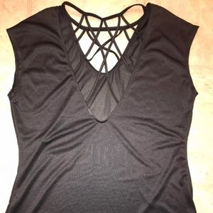 Heather black marika top